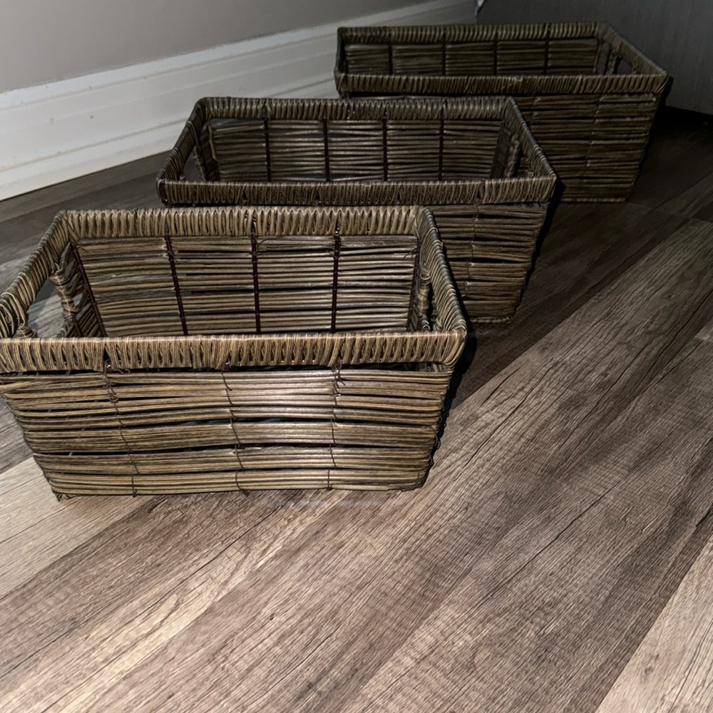 Wicker baskets. Small, Medium & Large. Never used.